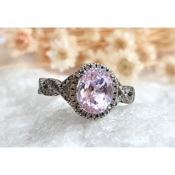 Amethyst & Multi CZ Gemstone 925 Sterling Silver Vintage Ring - sz 10.25 - Picture 1 of 16
